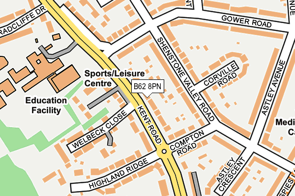 B62 8PN map - OS OpenMap – Local (Ordnance Survey)