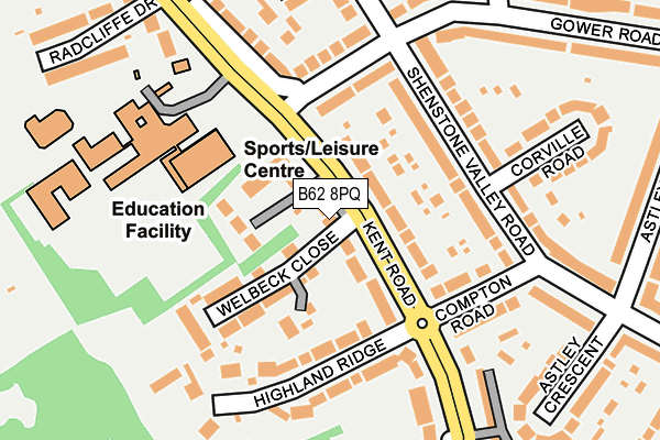 B62 8PQ map - OS OpenMap – Local (Ordnance Survey)