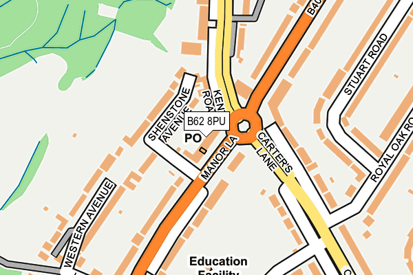 B62 8PU map - OS OpenMap – Local (Ordnance Survey)