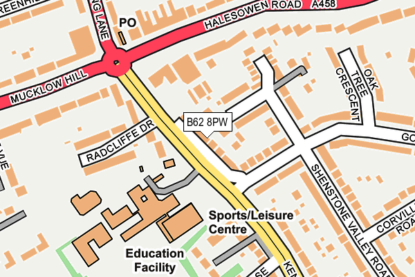 B62 8PW map - OS OpenMap – Local (Ordnance Survey)