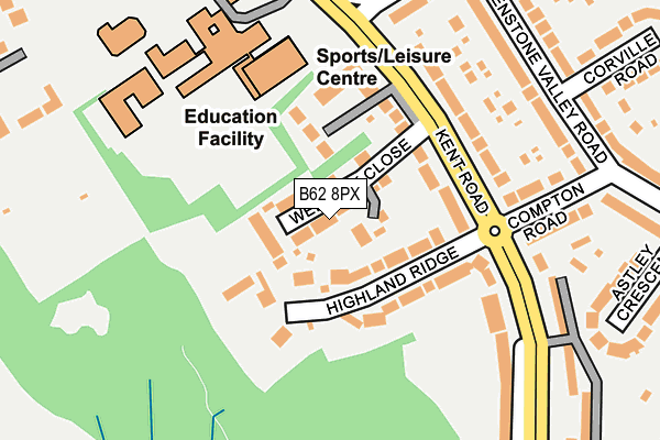 B62 8PX map - OS OpenMap – Local (Ordnance Survey)