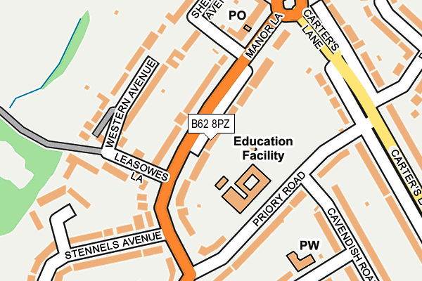 B62 8PZ map - OS OpenMap – Local (Ordnance Survey)