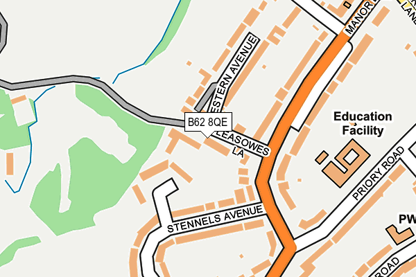 B62 8QE map - OS OpenMap – Local (Ordnance Survey)