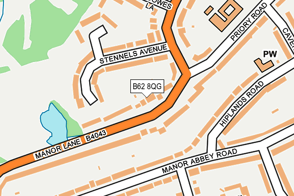 B62 8QG map - OS OpenMap – Local (Ordnance Survey)