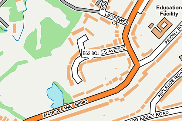 B62 8QJ map - OS OpenMap – Local (Ordnance Survey)