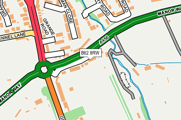 B62 8RW map - OS OpenMap – Local (Ordnance Survey)