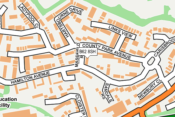 B62 8SH map - OS OpenMap – Local (Ordnance Survey)