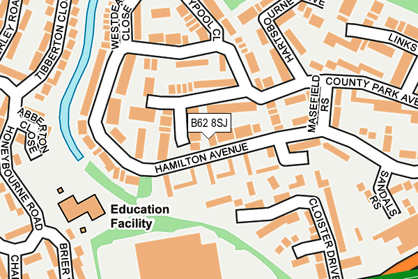 B62 8SJ map - OS OpenMap – Local (Ordnance Survey)