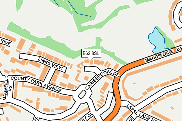 B62 8SL map - OS OpenMap – Local (Ordnance Survey)