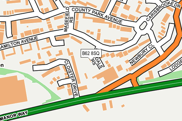 B62 8SQ map - OS OpenMap – Local (Ordnance Survey)