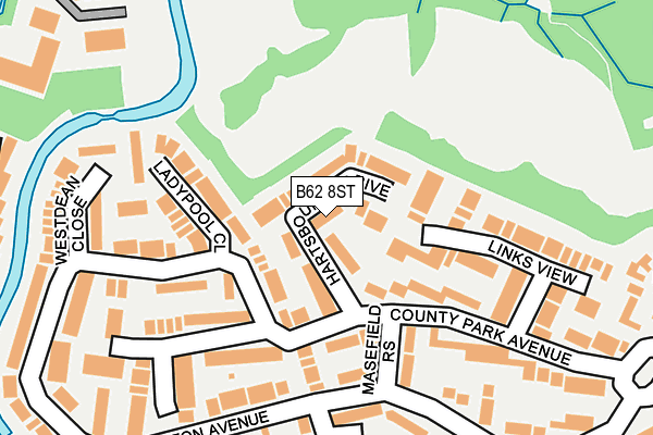 B62 8ST map - OS OpenMap – Local (Ordnance Survey)