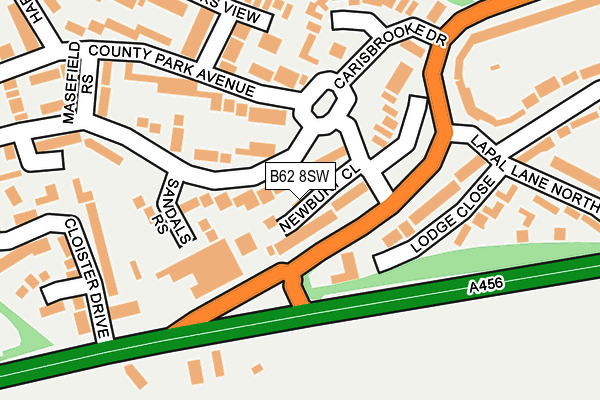 B62 8SW map - OS OpenMap – Local (Ordnance Survey)