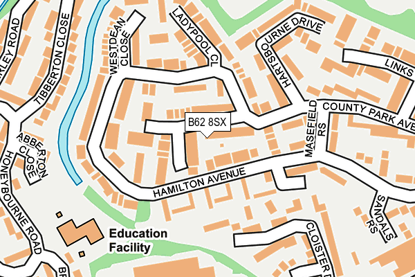 B62 8SX map - OS OpenMap – Local (Ordnance Survey)