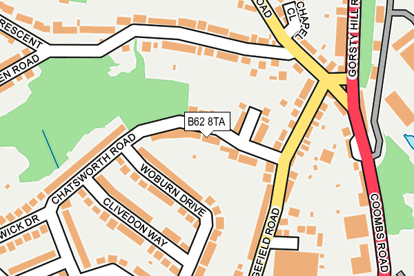 B62 8TA map - OS OpenMap – Local (Ordnance Survey)