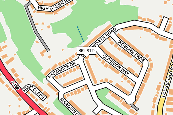 B62 8TD map - OS OpenMap – Local (Ordnance Survey)