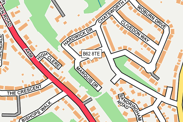 B62 8TE map - OS OpenMap – Local (Ordnance Survey)