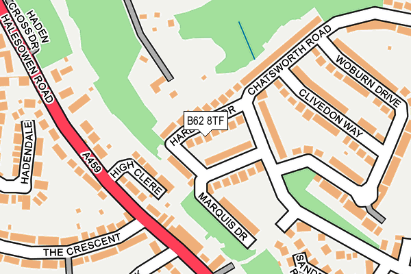 B62 8TF map - OS OpenMap – Local (Ordnance Survey)