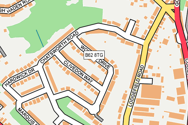 B62 8TG map - OS OpenMap – Local (Ordnance Survey)