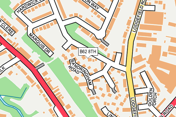 B62 8TH map - OS OpenMap – Local (Ordnance Survey)