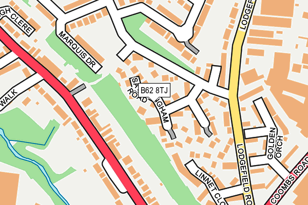 B62 8TJ map - OS OpenMap – Local (Ordnance Survey)