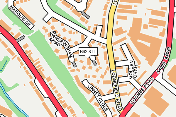 B62 8TL map - OS OpenMap – Local (Ordnance Survey)