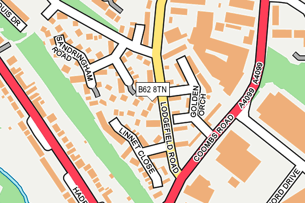 B62 8TN map - OS OpenMap – Local (Ordnance Survey)