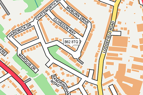 B62 8TQ map - OS OpenMap – Local (Ordnance Survey)