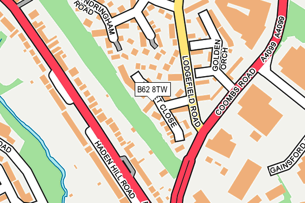 B62 8TW map - OS OpenMap – Local (Ordnance Survey)