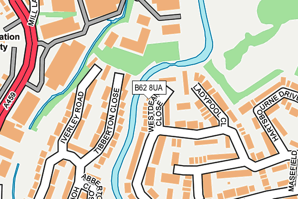 B62 8UA map - OS OpenMap – Local (Ordnance Survey)