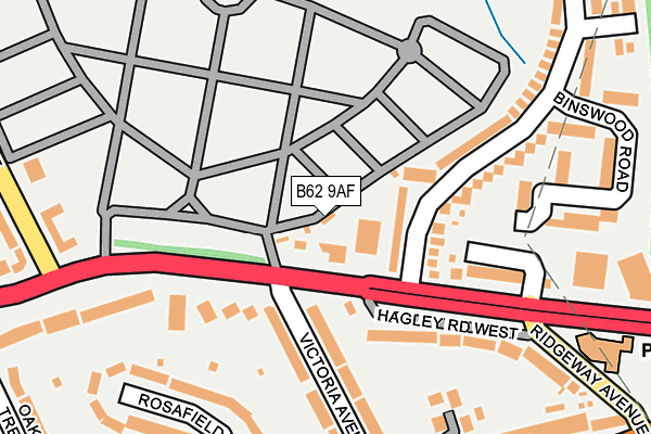 B62 9AF map - OS OpenMap – Local (Ordnance Survey)