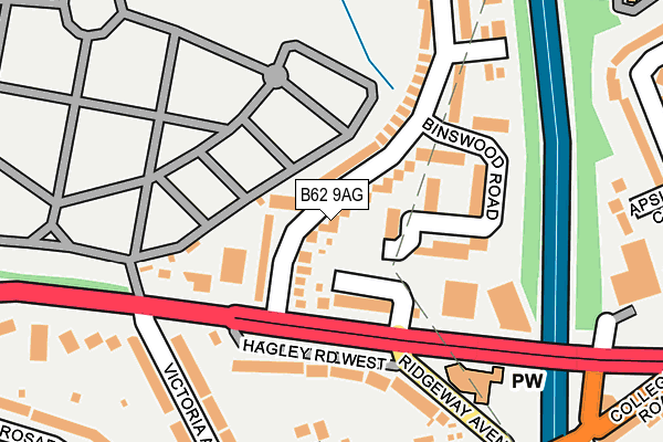 B62 9AG map - OS OpenMap – Local (Ordnance Survey)