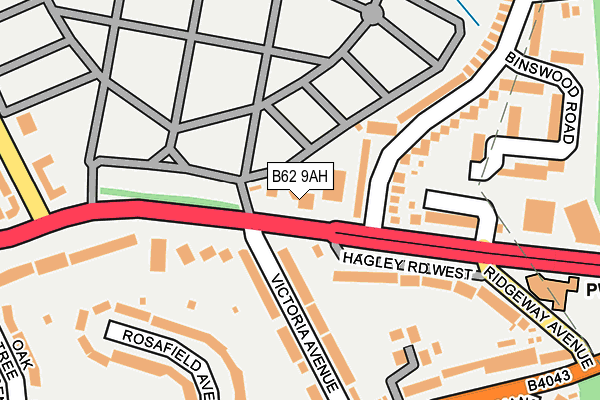 B62 9AH map - OS OpenMap – Local (Ordnance Survey)