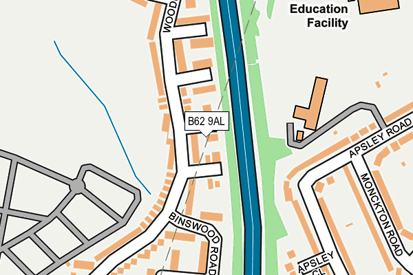 B62 9AL map - OS OpenMap – Local (Ordnance Survey)