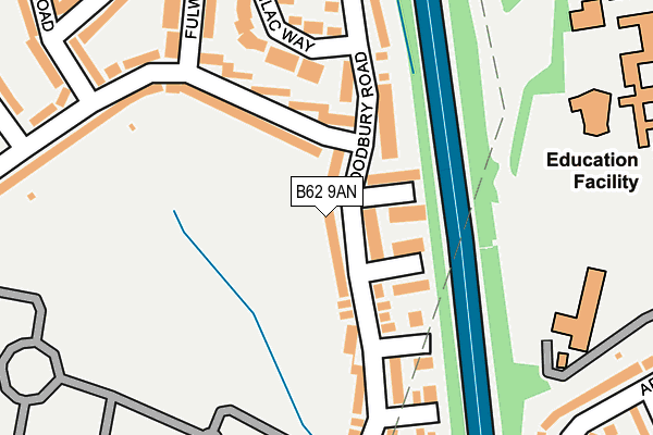 B62 9AN map - OS OpenMap – Local (Ordnance Survey)