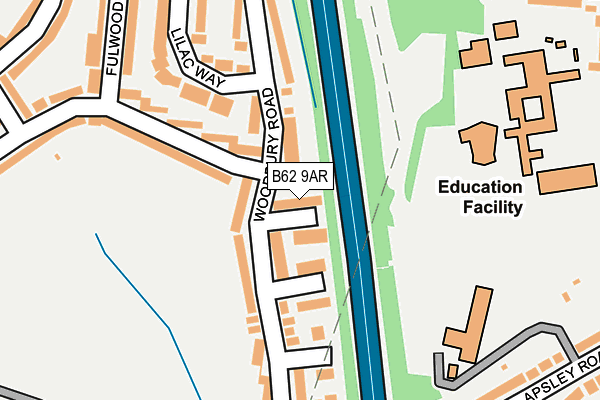 B62 9AR map - OS OpenMap – Local (Ordnance Survey)