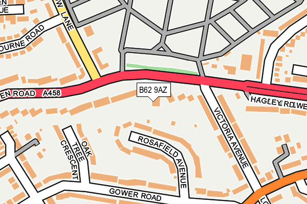 B62 9AZ map - OS OpenMap – Local (Ordnance Survey)