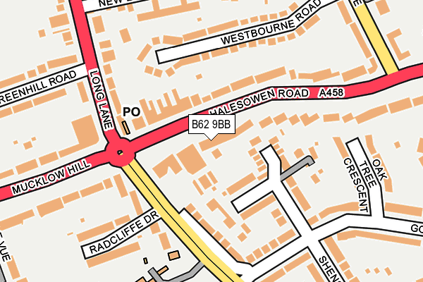 B62 9BB map - OS OpenMap – Local (Ordnance Survey)