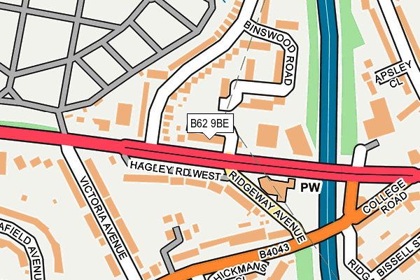 B62 9BE map - OS OpenMap – Local (Ordnance Survey)