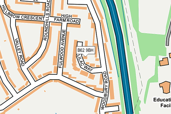 B62 9BH map - OS OpenMap – Local (Ordnance Survey)