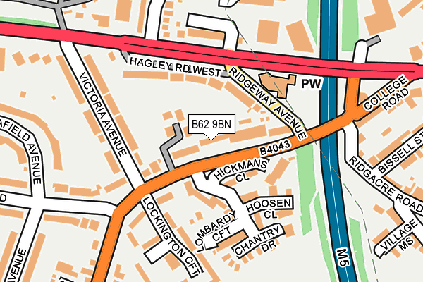 B62 9BN map - OS OpenMap – Local (Ordnance Survey)