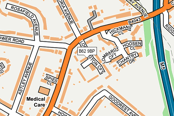B62 9BP map - OS OpenMap – Local (Ordnance Survey)