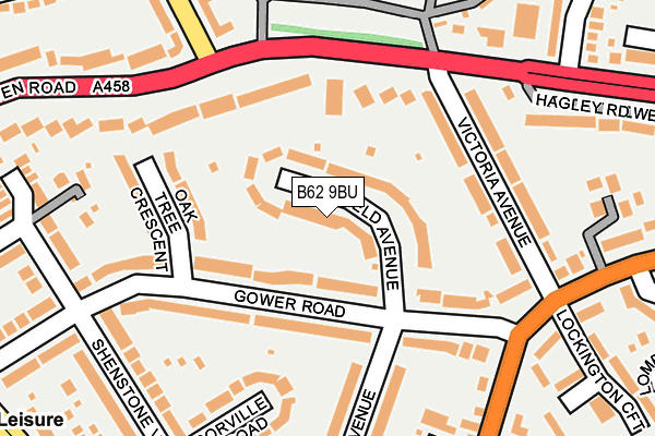 B62 9BU map - OS OpenMap – Local (Ordnance Survey)