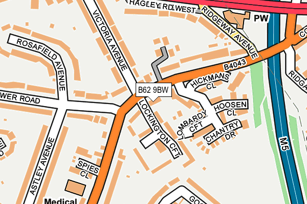 B62 9BW map - OS OpenMap – Local (Ordnance Survey)