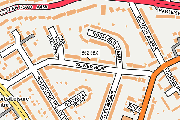 B62 9BX map - OS OpenMap – Local (Ordnance Survey)