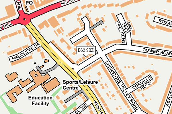B62 9BZ map - OS OpenMap – Local (Ordnance Survey)
