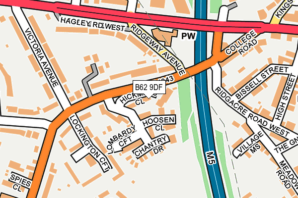 B62 9DF map - OS OpenMap – Local (Ordnance Survey)