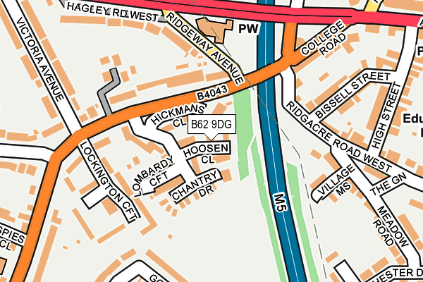 B62 9DG map - OS OpenMap – Local (Ordnance Survey)