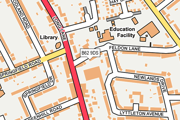 B62 9DS map - OS OpenMap – Local (Ordnance Survey)