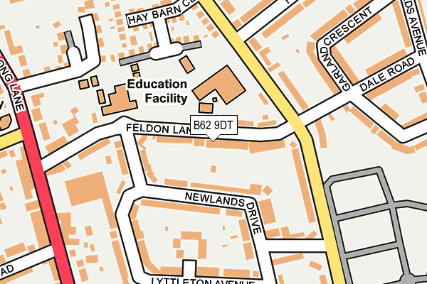 B62 9DT map - OS OpenMap – Local (Ordnance Survey)