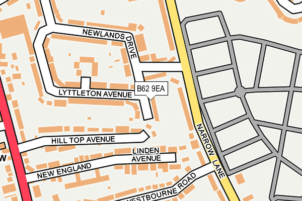 B62 9EA map - OS OpenMap – Local (Ordnance Survey)